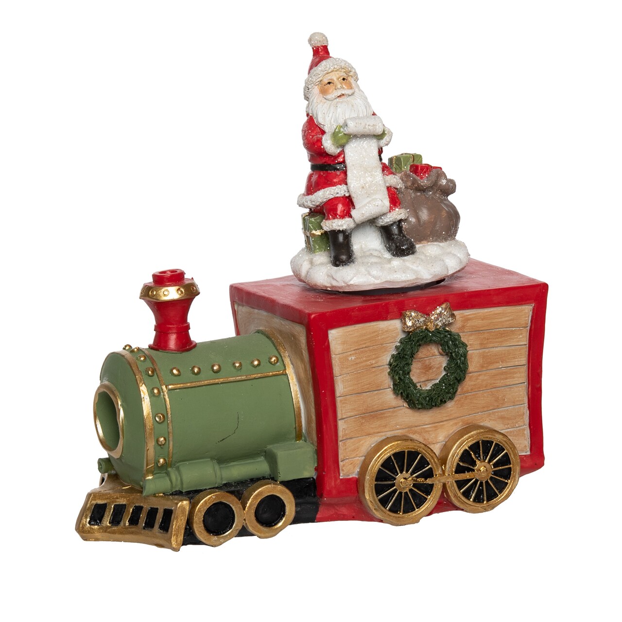 Multicolor Christmas Santa Village Train Music Box Decorative